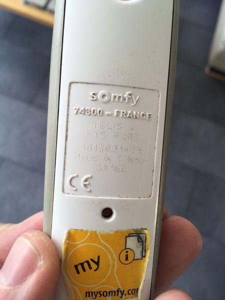 Somfy Telis 1 Pure RTS Remote 74300-France (Tested/Works) READ DESCRIPTION